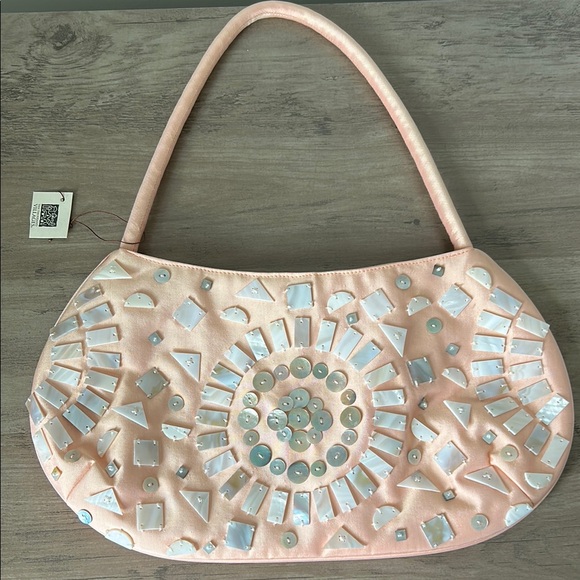 Ten Thousand Villages Handbags - Craft Link Beaded‎ Shoulder Bag Purse Pale Peach Pink from Ten Thousand Villages